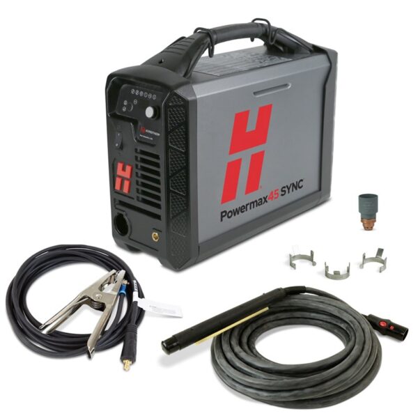 Hypertherm Powermax45 SYNC Plasma Cutter – 230V, CPC Port, 180° Machine Torch, 25ft Lead #088580
